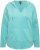 Ulla Popken Open Edged Long Sleeve V-Neck Hoodie Mint Green - Sweatshirts & hoodies - 
