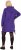 Ulla Popken Longline Lace Up Hoodie Purple - Sweatshirts & hoodies - 