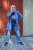 Ulla Popken Tiered Flounce Panel Zip Up Hoodie Atlantic Blue - Sweatshirts & hoodies - 