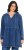 Ulla Popken Indigo Dyed Flounce Panel Hoodie Blue - Sweatshirts & hoodies - 