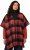 Ulla Popken Oversized Plaid Wing Collar Poncho Red Orange - Jaquetas - 