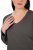 Ulla Popken Back To Basics V-Neck Relaxed Fit Cotton Tee Graphite Grey - T-shirts - T-shirts femininas