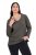 Ulla Popken Back To Basics V-Neck Relaxed Fit Cotton Tee Graphite Grey - T-shirts - T-shirts femininas