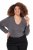 Ulla Popken Back To Basics V-Neck Relaxed Fit Cotton Tee Graphite Grey - T-shirts - T-shirts femininas