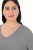 Ulla Popken Back To Basics V-Neck Relaxed Fit Cotton Tee Light Grey Melange - T-shirts - T-shirts femininas