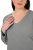Ulla Popken Back To Basics V-Neck Relaxed Fit Cotton Tee Light Grey Melange - T-shirts - T-shirts femininas