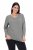 Ulla Popken Back To Basics V-Neck Relaxed Fit Cotton Tee Light Grey Melange - T-shirts - T-shirts femininas