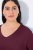 Ulla Popken Back To Basics V-Neck Relaxed Fit Cotton Tee Dark Berry - T-shirts - T-shirts femininas