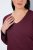 Ulla Popken Back To Basics V-Neck Relaxed Fit Cotton Tee Dark Berry - T-shirts - T-shirts femininas