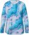 Ulla Popken Marble Ski Top with Gaiter Bright Turquoise - T-shirts estampadas para mulher - 