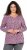 Ulla Popken Geometric Print 3/4 Sleeve Pleated Tee Raspberry - T-shirts estampadas para mulher - 