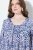 Ulla Popken Allover Printed Pleated Long Sleeve Tee Dark Blue - T-shirts estampadas para mulher - T-shirts Estampadas para Mulher