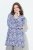 Ulla Popken Allover Printed Pleated Long Sleeve Tee Dark Blue - T-shirts estampadas para mulher - T-shirts Estampadas para Mulher