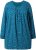 Ulla Popken Pleated Confetti Print Long Sleeve Tee Teal - T-shirts estampadas para mulher - 