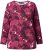 Ulla Popken Abstract Print Long Sleeve Tee Dark Ruby - T-shirts estampadas para mulher - 