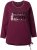 Ulla Popken Your Story Sequined Long Sleeve Tunic Tee Dark Ruby - T-shirts estampadas para mulher - 