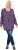 Ulla Popken Pleated Long Sleeve Floral Knit Tunic Ink Blue - T-shirts estampadas para mulher - 