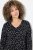 Ulla Popken Allover Printed Long Sleeve Tee Black - T-shirts estampadas para mulher - T-shirts Estampadas para Mulher