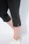 Ulla Popken Bengaline Elastic Waist Stretch Capri Pants Black - Calças de tecido - Calças Largas Femininas Plus Size