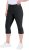 Ulla Popken Bengaline Elastic Waist Stretch Capri Pants Black - Jeans & Calças Femininas em Tamanhos Grandes – Plus Size - 