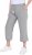 Ulla Popken Cool Linen Elastic Waist Capri Pants Light Grey Melange - Jeans & Calças Femininas em Tamanhos Grandes – Plus Size - 