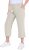 Ulla Popken Cool Linen Elastic Waist Capri Pants Brown - Jeans & Calças Femininas em Tamanhos Grandes – Plus Size - 