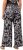 Ulla Popken Checkered Floral Elastic Waist Palazzo Paints Black - Jeans & Calças Femininas em Tamanhos Grandes – Plus Size - 