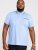 D555 Talbot Pique with Jacquard Collar Polo Shirt Blue - Pólos - Pólos Tamanhos Grandes Homem