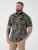 D555 Palmer Leaf Printed Jacquard Collar & Cuff Chest Pocket Polo Black - Pólos - Pólos Tamanhos Grandes Homem