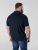 D555 Barret Interlock Jacquard Collar & Cuffs Polo Navy - Pólos - Pólos Tamanhos Grandes Homem