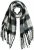 Ulla Popken Plaid Long Fringe Scarf Black - Acessórios - 