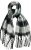 Ulla Popken Plaid Long Fringe Scarf Black - Acessórios - 