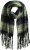 Ulla Popken Plaid Long Fringe Scarf Yellow Green - Acessórios - 