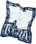 Ulla Popken Maritime Inspired Scarf Deep Aqua - Acessórios - 