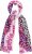 Ulla Popken Rainbow Leopard Print Scarf Pink - Acessórios - 