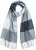 Ulla Popken Checked Fringed Hem Scarf Light Grey Melange - Acessórios - 