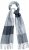 Ulla Popken Checked Fringed Hem Scarf Light Grey Melange - Acessórios - 