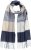 Ulla Popken Checked Fringed Hem Scarf Dark Putty - Acessórios - 