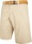 Kam Jeans 3402 Belted Dobby Weave Stretch Chino Shorts Beige - Calções - Calções Homem Tamanhos Grandes