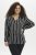 Kaffe Curve Sida Blusa Preto/Giz À Riscas - Blusas e Túnicas - 