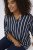 Kaffe Curve Sida Blusa Meia-Noite/Giz À Riscas - Blusas e Túnicas - 