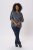 Kaffe Curve Sida Blusa Meia-Noite/Giz À Riscas - Blusas e Túnicas - 