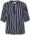 Kaffe Curve Sida Blusa Meia-Noite/Giz À Riscas - Blusas e Túnicas - 