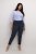 Kaffe Curve Leana Calças Chino 7/8 Azul Marinho Meia-Noite - Jeans & Calças Femininas em Tamanhos Grandes – Plus Size - 