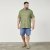 North Latitude 61109 Camisa de Manga Curta com Gola Mao Verde Azeitona - Camisas - Camisas Homem Tamanhos Grandes