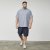 North Latitude 61164 Camisa às Riscas com Gola Mao Cinzento - Camisas - Camisas Homem Tamanhos Grandes