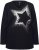 Ulla Popken Sequined Star Rolled Edge Sweater Black - Sweatshirts & hoodies - 
