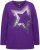 Ulla Popken Sequined Star Rolled Edge Sweater Dark Purple - Sweatshirts & hoodies - 