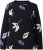 Ulla Popken Eco Cotton Leaf Pattern Long Sleeve Sweater Black - Sweatshirts & hoodies - 