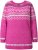 Ulla Popken Norwegian Style Pastel Tone Long Sleeve Sweater Summer Berry - Sweatshirts & hoodies - 